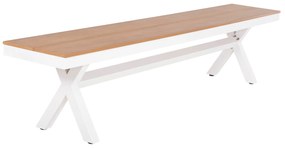 ΠΑΓΚΑΚΙ ΑΛΟΥΜΙΝΙΟΥ TAWNEE HM6040.02 ΛΕΥΚΟ-POLYWOOD ΚΑΘΙΣΜΑ ΦΥΣΙΚΟ 220x36x44,5Υεκ. (1 Τεμμάχια)