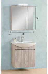 Pro Bagno  Σετ Έπιπλα Μπάνιου 2τμχ. Πάγκος με Νιπτήρα &amp; Καθρέπτης Ντουλάπι Με Φως 65x35x73cm Pro Bagno Elegant 956A Με Επιλογή Χρώματος BEST-8080524