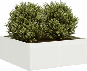 vidaXL Ζαρντινιέρα Λευκή 80x80x30 εκ. από Χάλυβα