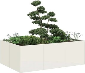 vidaXL Ζαρντινιέρα Λευκή 120x80x40 εκ. από Χάλυβα