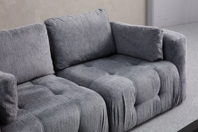 Corner Sofa Amaris 3 Seater With Pouffe - Grey Grey