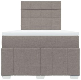 Κρεβάτι Boxspring με Στρώμα Taupe 120x190 εκ. Υφασμάτινο - Μπεζ-Γκρι