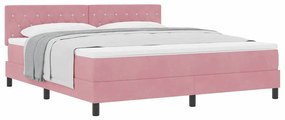 vidaXL Κρεβάτι με Ελατήρια και Στρώμα Ροζ 180 x 200 cm ύφασμα