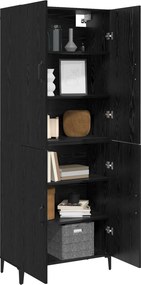 vidaXL Highboard 2 pcs Μαύρη Οξυά Επεξεργασμένο ξύλο