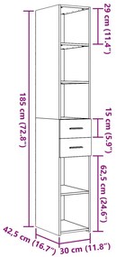 ΝΤΟΥΛΑΠΙ SONOMA ΔΡΥΣ 30X42,5X185 ΕΚ. ΑΠΟ ΕΠΕΞΕΡΓΑΣΜΕΝΟ ΞΥΛΟ 846238