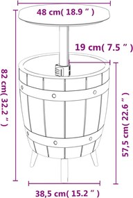 vidaXL Τραπέζι / Ψυγείο 3 σε 1 Μαύρο από Πολυπροπυλένιο