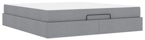 vidaXL Σκελετός Κρεβατιού Άλλο Ανοιχτό γκρι 180 x 200 cm ύφασμα