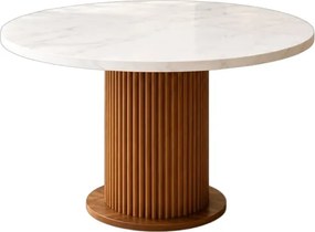 Stewehome Τραπέζι Bohem από MDF Καρυδιά / Λευκό 90x90 cm