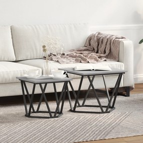 vidaXL Σετ 2 Πλευρικών Τραπεζιών  Γκρι Sonoma Κατασκευασμένο Ξύλο
