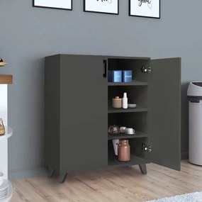 Ντουλάπι Lilly παπουτσοθήκη ανθρακί 72x32x88εκ
