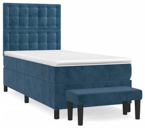 ΚΡΕΒΑΤΙ BOXSPRING ΜΕ ΣΤΡΩΜΑ ΣΚΟΥΡΟ ΜΠΛΕ 100X200 ΕΚ. ΒΕΛΟΥΔΙΝΟ 3138071