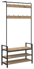 vidaXL Κρεμάστρα artisan δρυς 95 x 34 x 184 εκ Επεξεργασμένο ξύλο