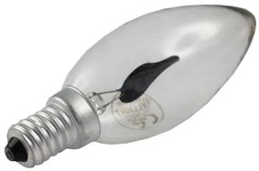 OEM Λάμπα Κερί Με Φλόγα E14 3W 230v Διάφανο FLAME-CLEAR