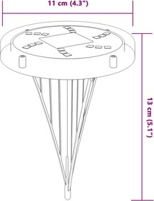 vidaXL Ηλιακά Φωτιστικά Δαπέδου με Στήριγμα Εδάφους 12τεμ. Θερμό Λευκό