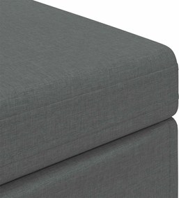 vidaXL Σκαμνί Σκούρο Γκρι Ύφασμα και Επεξεργασμένο Ξύλο