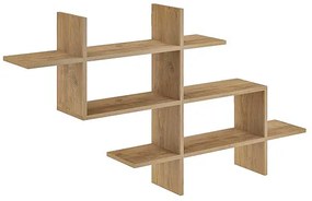 Ραφιέρα τοίχου Halic Megapap χρώμα sapphire oak 150x22x82εκ.