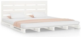 vidaXL Σκελετός Κρεβ. Χωρίς Στρώμα Λευκό 140x200 εκ Μασίφ Πεύκο