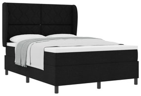 vidaXL Κρεβάτι Box Spring με Στρώμα - Μαύρο, 140x190 εκ., Ύφασμα