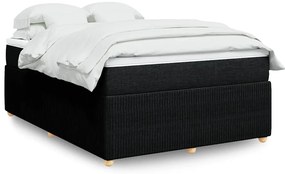 vidaXL Κρεβάτι Boxspring με Στρώμα Μαύρο 160x200 εκ. Υφασμάτινο