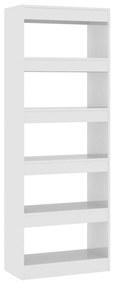 Βιβλιοθήκη/Διαχωριστ. Χώρου Γυαλ. Λευκό 60x30x166εκ Μοριοσανίδα - Λευκό