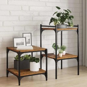vidaXL Ράφι Βιβλίων 4 pcs Καφέ 40 x 40 x 1,5 cm Επεξεργασμένο ξύλο