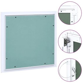 vidaXL Θυρίδα Επίσκεψης Γυψοσανίδας 400 x 400 χιλ. Σκελετός Αλουμινίου