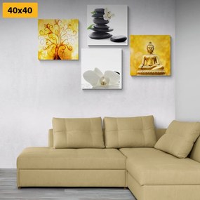 Σετ εικόνων Feng Shui σε λευκό & κίτρινο σχέδιο - 4x 40x40