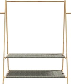 vidaXL Κρεμάστρα Ρούχων με Ράφια 132x45,5x150,5 εκ. Μπαμπού