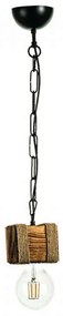 Φωτιστικό Οροφής 5318-1 10x80cm 1xΕ27 Natural Inlight Wood, Rope