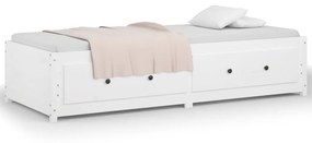 vidaXL Κρεβάτι LED Λευκό 75x190 εκ Μασίφ Ξύλο Πεύκου Small Single