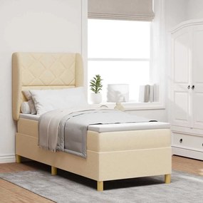 Κρεβάτι Box Spring vidaXL με στρώμα Κρεμ 80x200 εκ. Υφασμάτινο