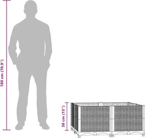 vidaXL Ζαρντινιέρα 80 x 80 x 38 εκ. από Πολυπροπυλένιο