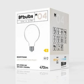 LED Filament Λαμπτήρας M04 Γλόμπος G95 Οπάλ 4W 470Lm E27 2700K
