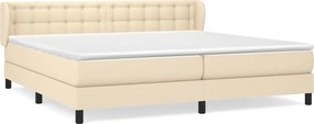 vidaXL Κρεβάτι Boxspring με Στρώμα Κρεμ 200x200 εκ. Υφασμάτινο