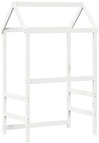vidaXL Οροφή Κρεβατιού Παιδική Λευκό 118x70x176,5εκ. Μασίφ Ξύλο Πεύκου