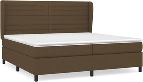 vidaXL Κρεβάτι Boxspring με Στρώμα Σκούρο Καφέ 200x200 εκ. Υφασμάτινο