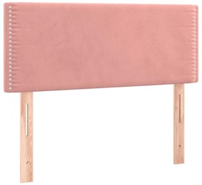 vidaXL Κρεβάτι Boxspring με Στρώμα Ροζ 100x200 εκ. Βελούδινο
