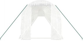 vidaXL Θερμοκήπιο με Ατσάλινο Πλαίσιο Λευκό 48 μ² 24 x 2 x 2 μ.