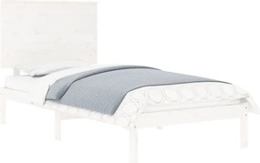 vidaXL Πλαίσιο Κρεβατιού Λευκό 90 x 190 εκ. Μασίφ Ξύλο Single