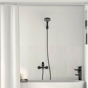 vidaXL Σετ Κεφαλής Ντους Μαύρο G 1 / 2 ίντσες