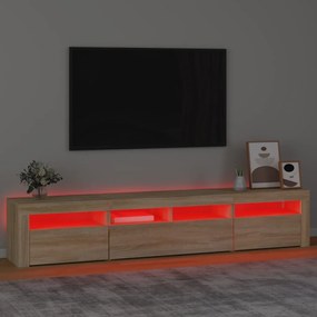 Έπιπλο Τηλεόρασης με LED Sonoma Δρυς 210x35x40 εκ. - Καφέ