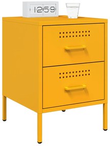 vidaXL Κομοδίνο Μουσταρδί 36x39x50,5 εκ. από Χάλυβα