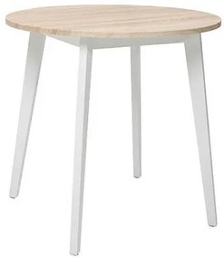 Τραπέζι Boston 366, Άσπρο, Sonoma οξιά, 76cm, 13 kg, Ινοσανίδες μέσης πυκνότητας, Φυσικό ξύλο καπλαμά | Epipla1.gr