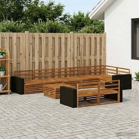 vidaXL Σειρά Καναπέ Εξωτερικού 9 pcs