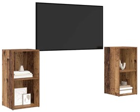 vidaXL Σετ επίπλου τηλεόρασης 2 pcs Παλαιό ξύλο 72 x 35 x 36.5 cm