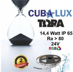 Ταινία LED 14,4W IP65 24V RGB 5M TORA 50-0080 Cubalux 500080