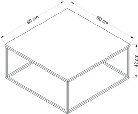 Τραπεζάκι Σαλονιού Λευκό FLOFRA 90x90x42