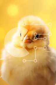 Σετ των 2 Intra Συλλεκτικό Ξύλινο Παζλ Plywood 4mm - Χαριτωμένο κίτρινο νεοσσό με μαλακά φτερά Σε Ξύλινο Κουτί - Διαστάσεις: 10x10 cm – 25 κομμάτια