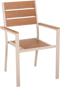 ΠΟΛΥΘΡΟΝΑ ΑΛΟΥΜΙΝΙΟΥ SAGA HM5981.04 ΣΑΜΠΑΝΙ-POLYWOOD ΣΕ ΦΥΣΙΚΟ 55x55x86Υεκ.