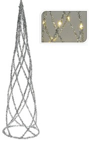 Χριστουγεννιάτικο Δεντράκι Με 40 Led (Φ20x80) K-M Silver Tinsel AMZ102280